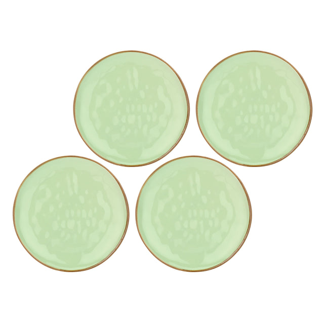 ROSE & TULIPANI Concerto Piatto Frutta Te' Verde 21cm Set 4 Pezzi Stoneware