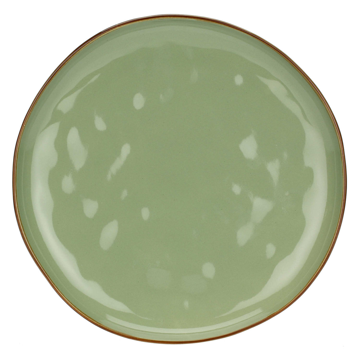 ROSE & TULIPANI Concerto Piatto Piano 27cm Verde Oliva Set 4 Pezzi Stoneware
