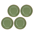 ROSE & TULIPANI Concerto Piatto Fondo 21cm Verde Oliva Set 4 Pezzi Stoneware