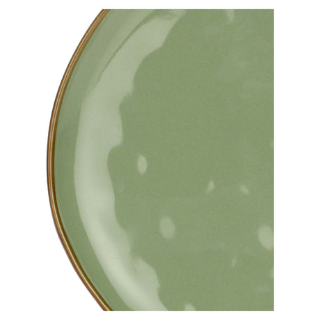 ROSE & TULIPANI Concerto Piatto Frutta Colazione 20cm Verde Oliva Set 4 Pezzi Stoneware