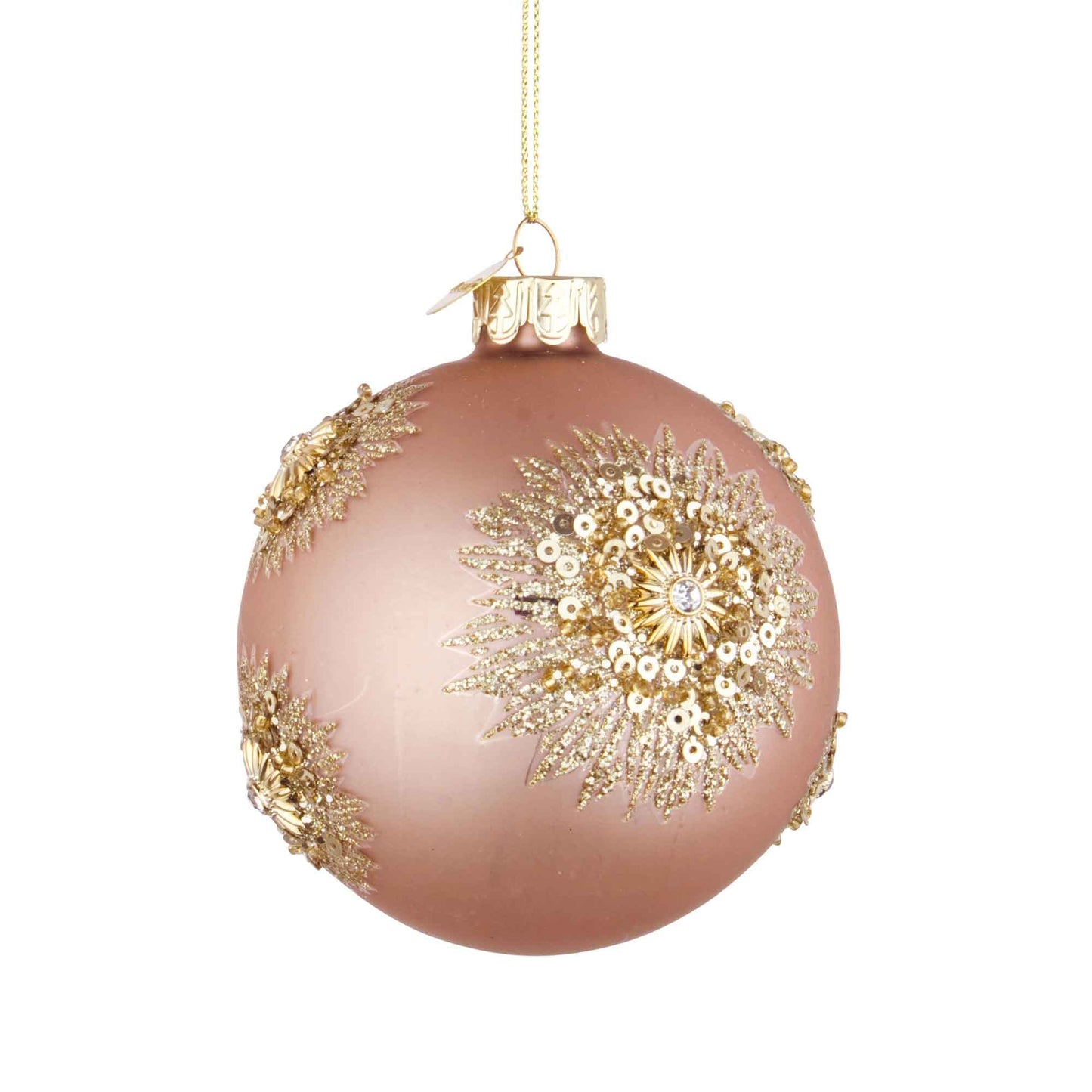 BIZZOTTO Addobbo Sfera Pallina Palla Albero Natale Fairy Vetro 8cm Oro Rosa
