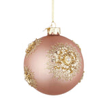 BIZZOTTO Addobbo Sfera Pallina Palla Albero Natale Fairy Vetro 8cm Oro Rosa
