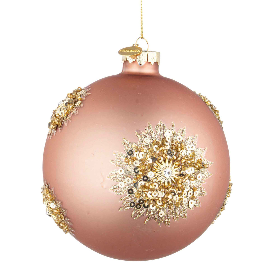 BIZZOTTO Addobbo Sfera Pallina Palla Albero Natale Fairy Vetro 10cm Oro Rosa