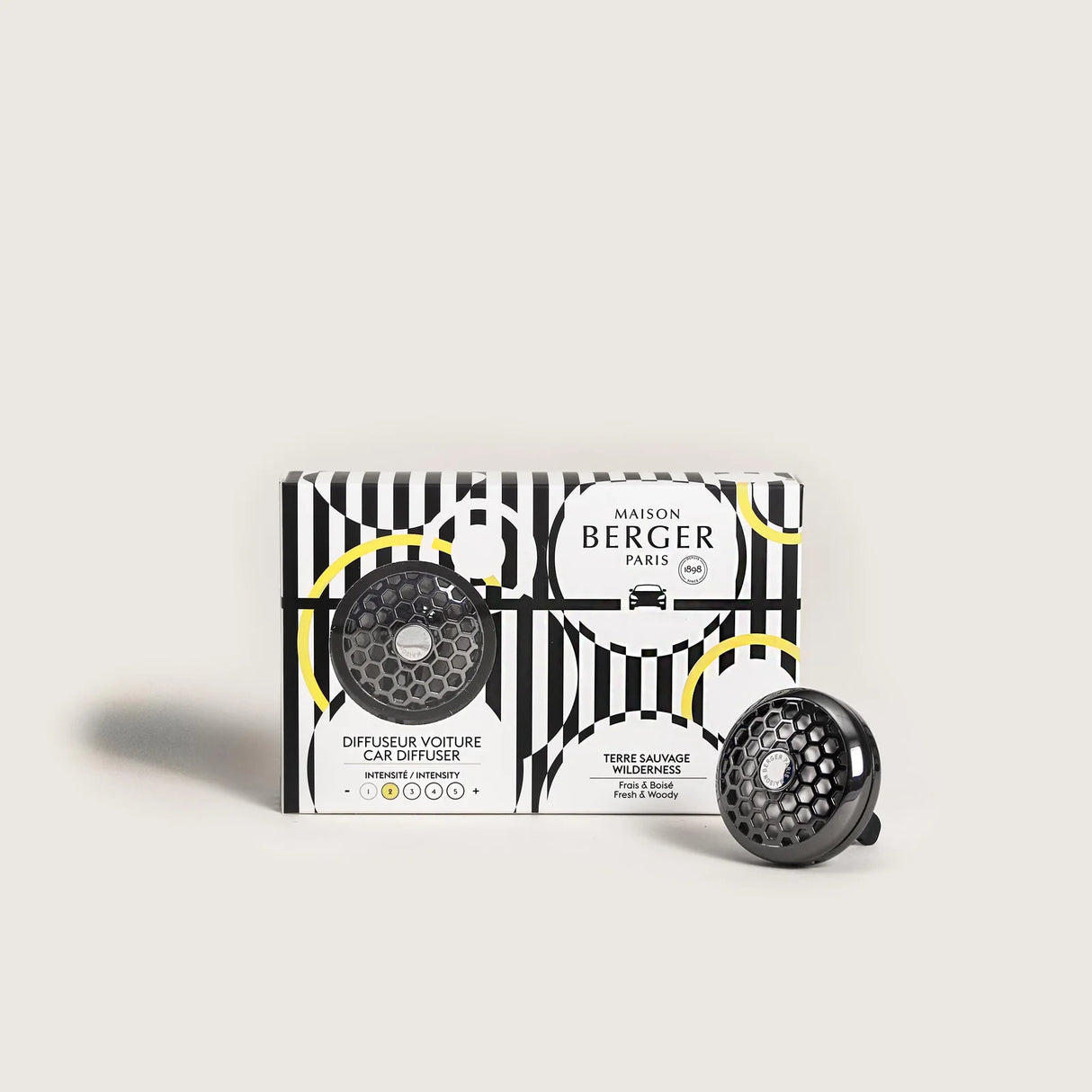 LAMPE BERGER ILLUSION Car Air Freshener Diffuser + Terre Sauvage Refill