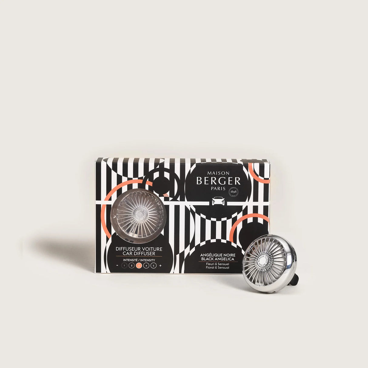 LAMPE BERGER ILLUSION Car Air Freshener Diffuser + Angélique Noire Refill