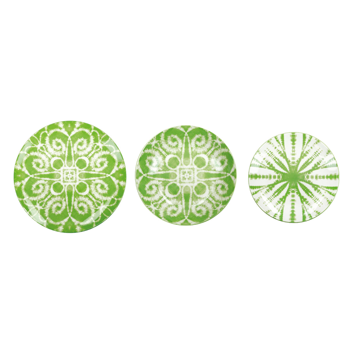 BRANDANI Batik Servizio Tavola Piatti Set 18 Pezzi Verde Porcellana