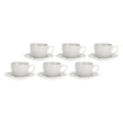 LA PORCELLANA BIANCA Sognante Tazza Te con Piattino Set 6 Pezzi 350ml Bianco Porcellana