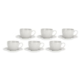 LA PORCELLANA BIANCA Sognante Tazza Te con Piattino Set 6 Pezzi 350ml Bianco Porcellana