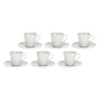 LA PORCELLANA BIANCA Bosco Set 6 Pezzi Tazza Caffè con Piattino 80ml Bianco