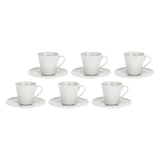 LA PORCELLANA BIANCA Bosco Set 6 Pezzi Tazza Caffè con Piattino 80ml Bianco