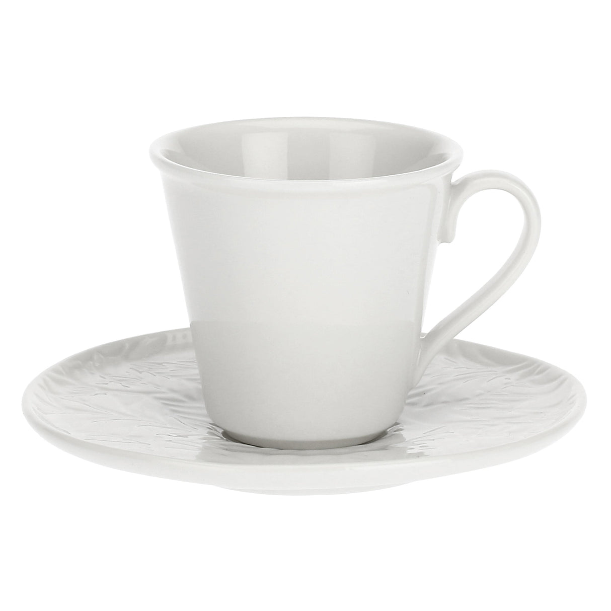LA PORCELLANA BIANCA Bosco Set 6 Pezzi Tazza Caffè con Piattino 80ml Bianco