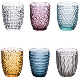 VILLA D'ESTE HOME TIVOLI Geometrie Set 6 Pezzi Bicchieri Acqua 350ml Vetro Colorati