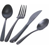 VILLA D'ESTE HOME TIVOLI Drop Set 24 Pezzi Servizio Tavola Posate Nero Matt Satinato Acciaio