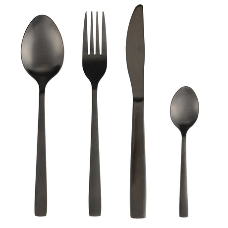 VILLA D'ESTE HOME TIVOLI Modern Set 24 Pezzi Servizio Tavola Posate Nero Opaco Acciaio
