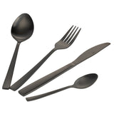 VILLA D'ESTE HOME TIVOLI Modern Set 24 Pezzi Servizio Tavola Posate Nero Opaco Acciaio