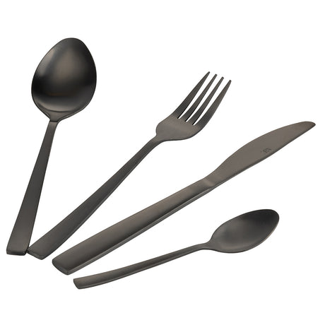 VILLA D'ESTE HOME TIVOLI Modern Set 24 Pezzi Servizio Tavola Posate Nero Opaco Acciaio