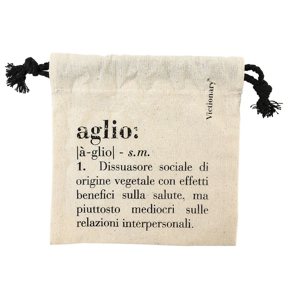 VILLA D'ESTE HOME TIVOLI Sacchetto Aglio Garlic 15x15cm in Cotone