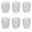 VILLA D'ESTE HOME TIVOLI Geometrie Set 6 Pezzi Bicchieri Acqua 350ml Vetro Trasparente