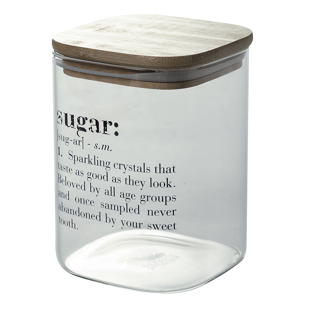 VILLA D'ESTE HOME TIVOLI Victionary Barattolo Contenitore Zucchero Sugar 1L Vetro Coperchio in Bamboo