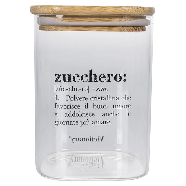 Barattolo zucchero Victionary Villa D'Este in vetro e bamboo 1L