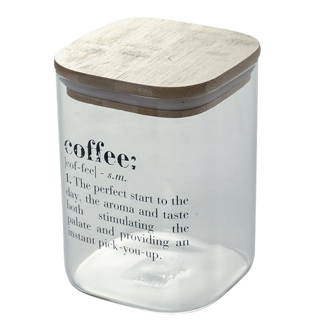 VILLA D'ESTE HOME TIVOLI Victionary Barattolo Contenitore Caffè Coffee 1L Vetro Coperchio in Bamboo