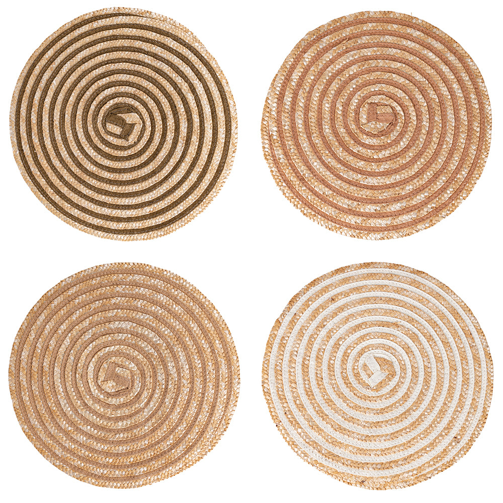 VILLA D'ESTE HOME TIVOLI Tovaglietta Tonda Spiral Chocolate Set 4 Pezzi 38cm