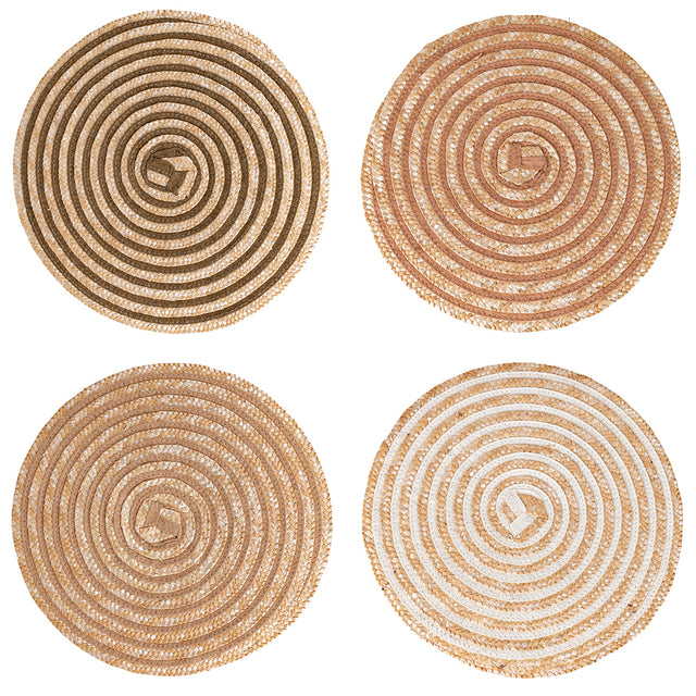 VILLA D'ESTE HOME TIVOLI Tovaglietta Tonda Spiral Chocolate Set 4 Pezzi 38cm