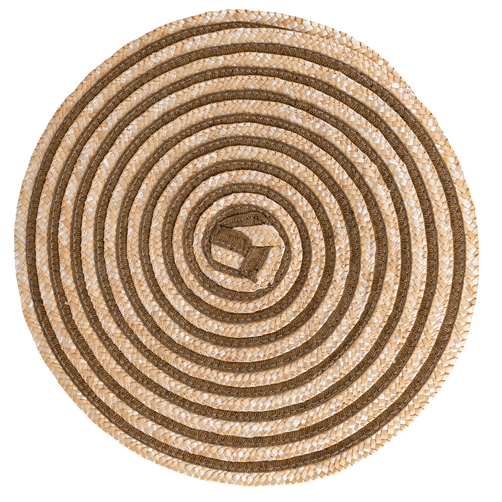 VILLA D'ESTE HOME TIVOLI Round Placemat Spiral Chocolate Set 4 Pieces 38cm