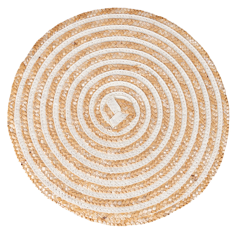 VILLA D'ESTE HOME TIVOLI Round Placemat Spiral Chocolate Set 4 Pieces 38cm