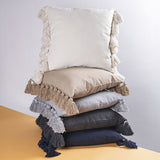 VILLA D'ESTE HOME TIVOLI Cuscino con Nappine Bianco 45x45cm Cotone 100%