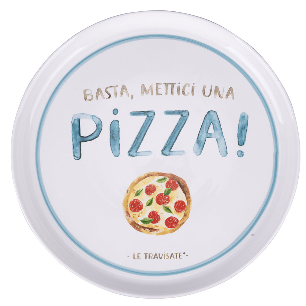 VILLA D'ESTE HOME TIVOLI Le Travisate Pizza Plate Set 4 Pieces 33cm Porcelain
