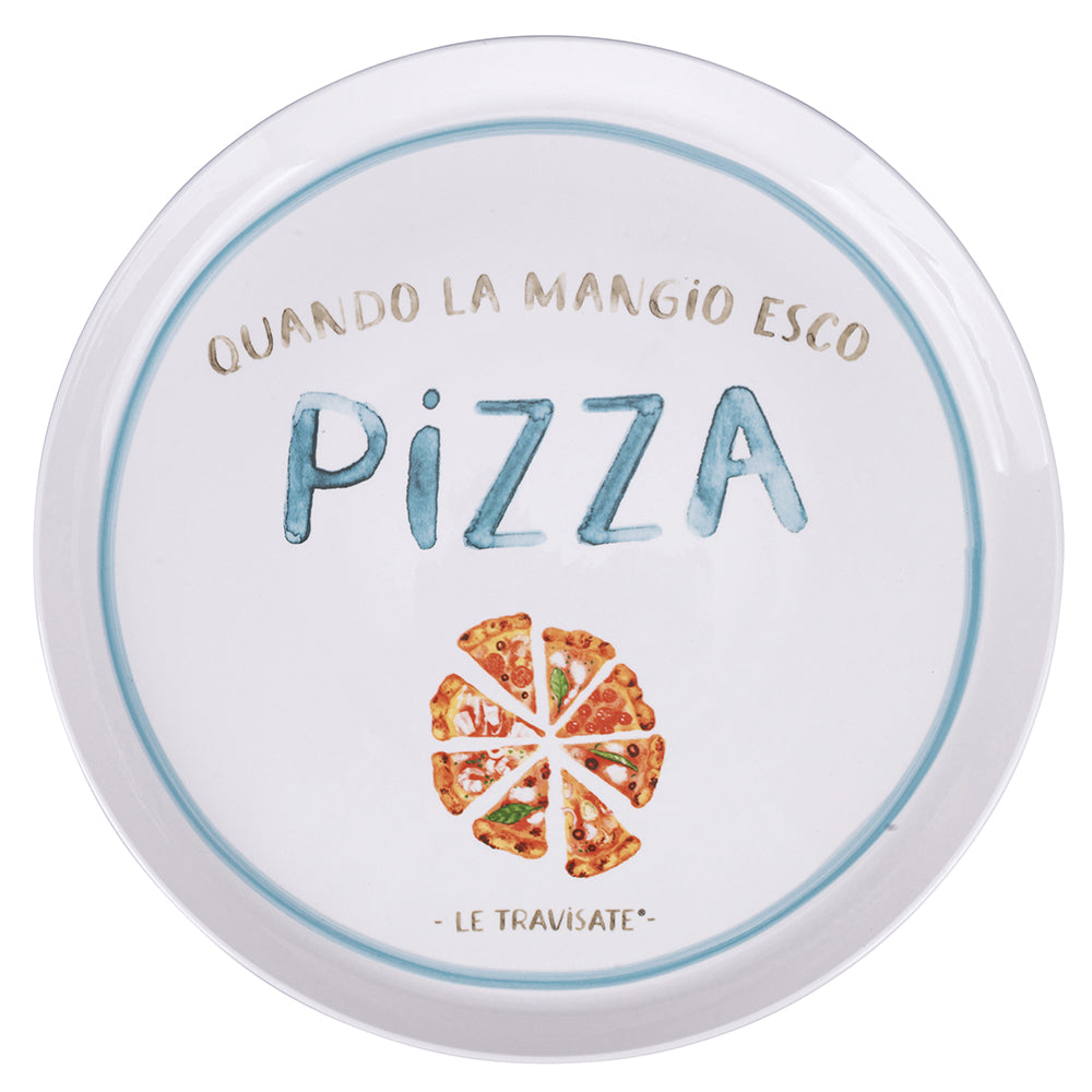 VILLA D'ESTE HOME TIVOLI Le Travisate Pizza Plate Set 4 Pieces 33cm Porcelain