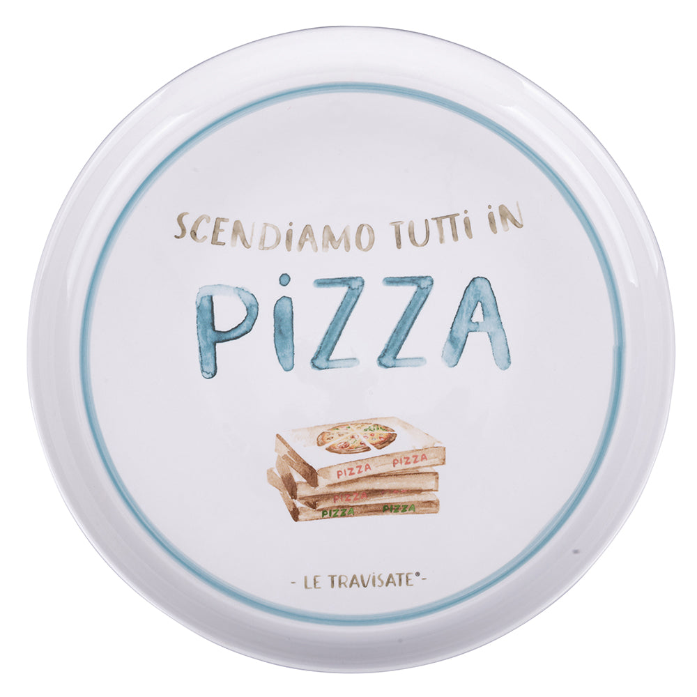 VILLA D'ESTE HOME TIVOLI Le Travisate Pizza Plate Set 4 Pieces 33cm Porcelain