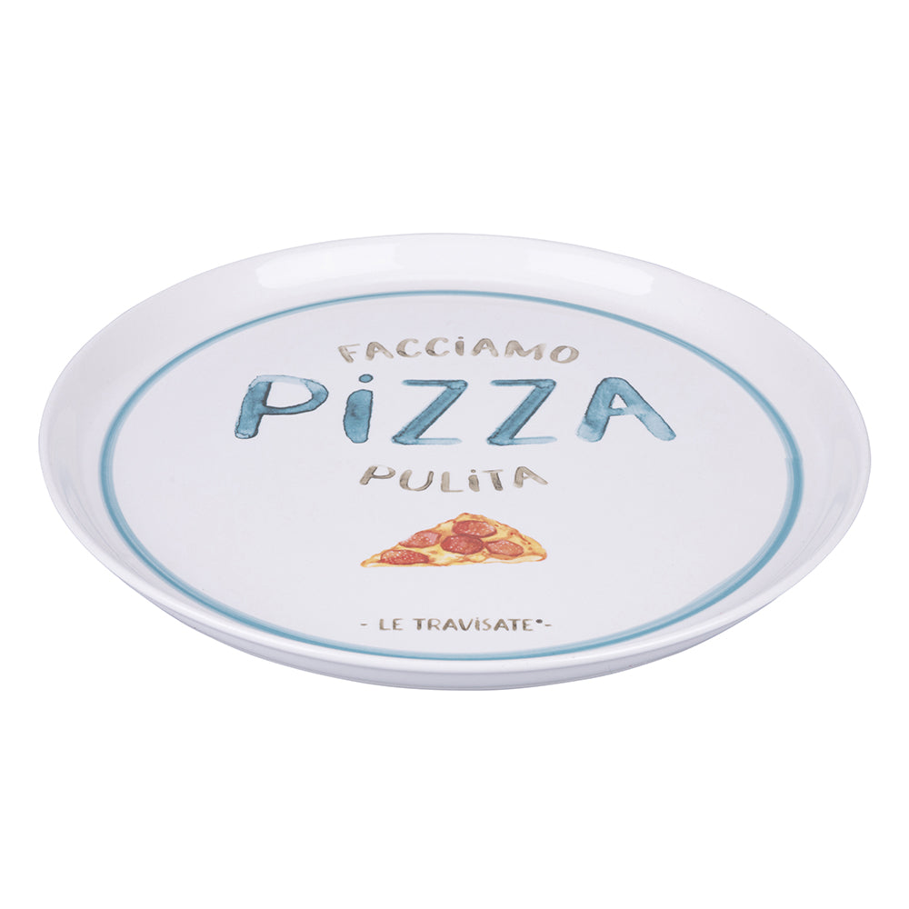 VILLA D'ESTE HOME TIVOLI Le Travisate Pizza Plate Set 4 Pieces 33cm Porcelain
