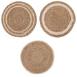 VILLA D'ESTE HOME TIVOLI Tovaglietta Tonda Natural Set 3 Pezzi 40cm Intreccio di Foglie Naturali