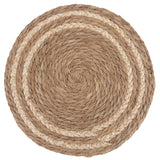 VILLA D'ESTE HOME TIVOLI Tovaglietta Tonda Natural Set 3 Pezzi 40cm Intreccio di Foglie Naturali