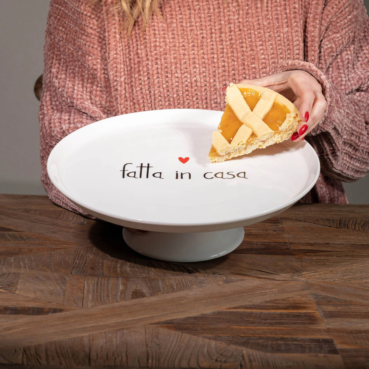 SIMPLE DAY Alzata per Dolci Tortiera Fatta in Casa 31,5cm Gres