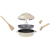 COOKUT La Favolosa Padella Casseruola Tegame 2 Manici 8 in 1 24cm Metallo Meringa