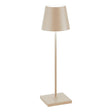 ZAFFERANO Poldina PRO Lampada da Tavolo 38cm LED Ricaricabile Senza Fili Sabbia Alluminio