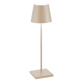 Lampada da tavolo Poldina Pro Zafferano in alluminio LED 38 cm