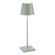 ZAFFERANO Poldina PRO Lampada da Tavolo 38cm LED Ricaricabile Senza Fili Salvia Alluminio