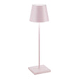 ZAFFERANO Poldina PRO Lampada da Tavolo 38cm LED Ricaricabile Senza Fili Rosa Alluminio