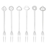 SAMBONET Party Oriental Forchettine Dessert Aperitivo Set 6 Pezzi Acciaio Inox