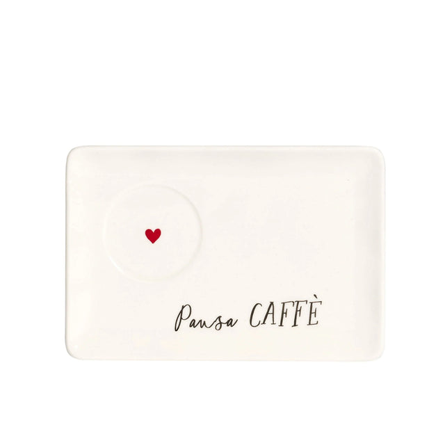 SIMPLE DAY Set 2 Tazze Espresso 100ml con Piattino Pausa Caffè Gres