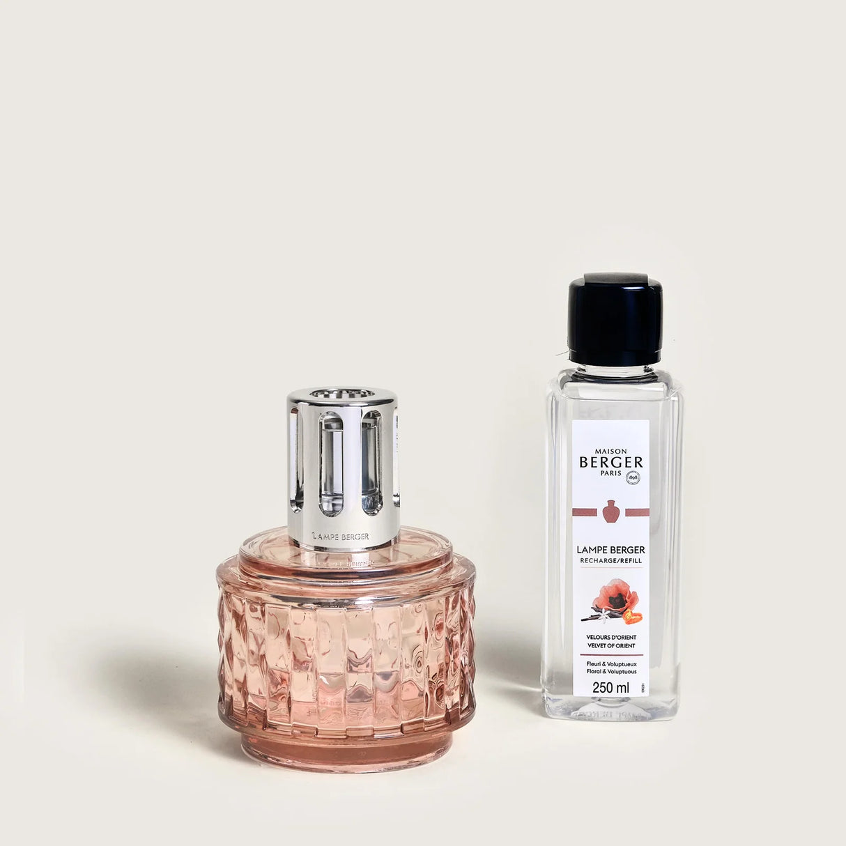 LAMPE BERGER Lampada Catalitica Cofanetto Variation Nude Rosa con Flacone 250ml Velours d'Orient