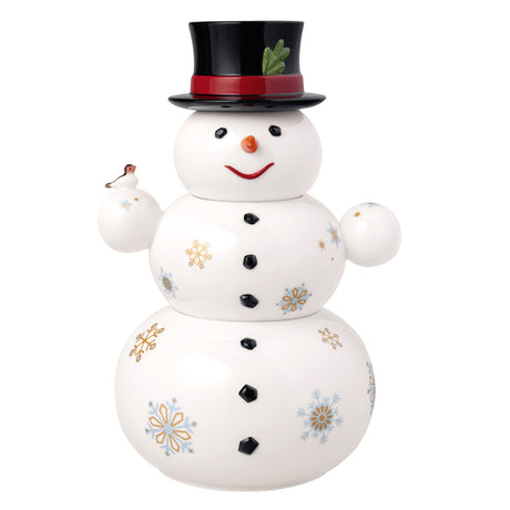 VILLEROY & BOCH Toys Memory Barattolo Pupazzo di Neve 8x15cm Porcellana Decorazione Natalizia