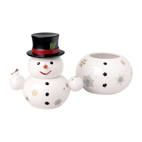 VILLEROY & BOCH Toys Memory Barattolo Pupazzo di Neve 8x15cm Porcellana Decorazione Natalizia