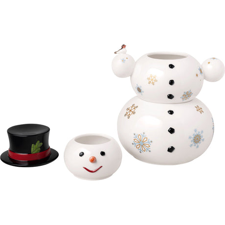 VILLEROY & BOCH Toys Memory Barattolo Pupazzo di Neve 8x15cm Porcellana Decorazione Natalizia