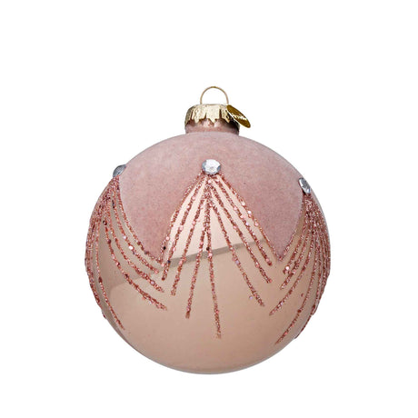 BIZZOTTO Addobbo Sfera Pallina Palla Albero Natale Glaring Vetro 8cm Rosa