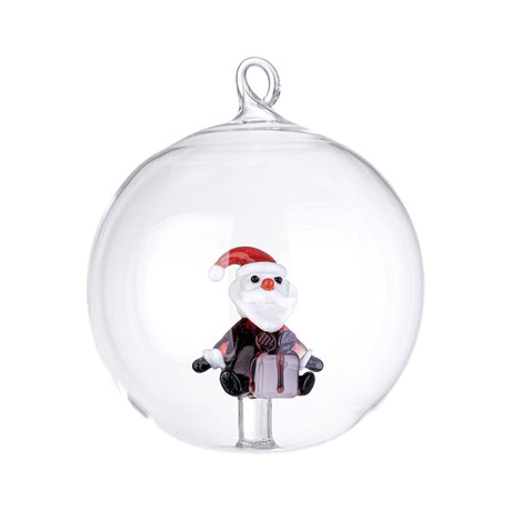 BIZZOTTO Pallina Sfera in Vetro per Albero di Natale Flare Interno Babbo Natale 8cm